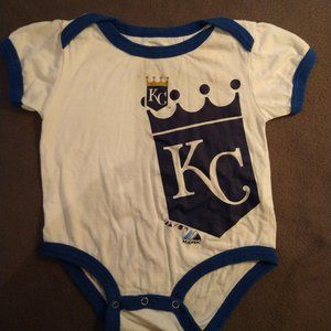 Infant graphic design 6-9M onesie, Kansas City Royals baseball